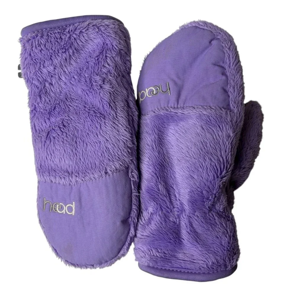 HEAD Thermalfur Fleece Mittens Pink Purple Size XS - Small